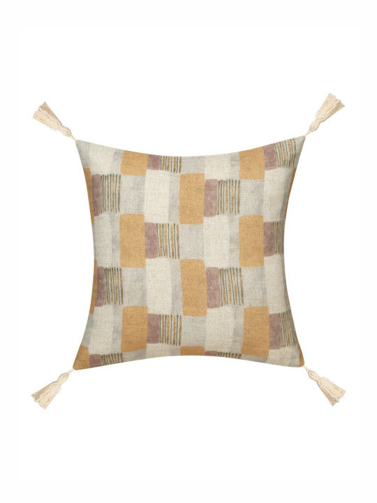 Set of 2 - Printed Cushion Covers – Retail Home Textiles – Washable Poly Linen – 16x16in