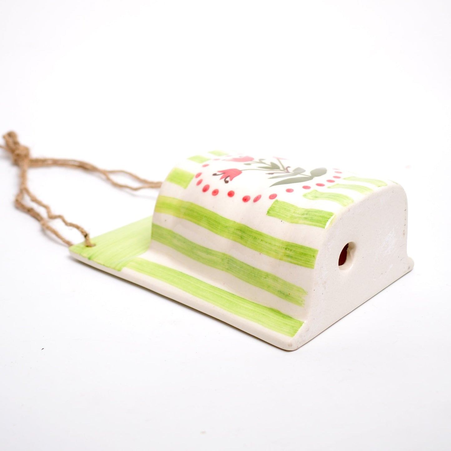 Planter | Ceramic Hand-painted Green Bloom