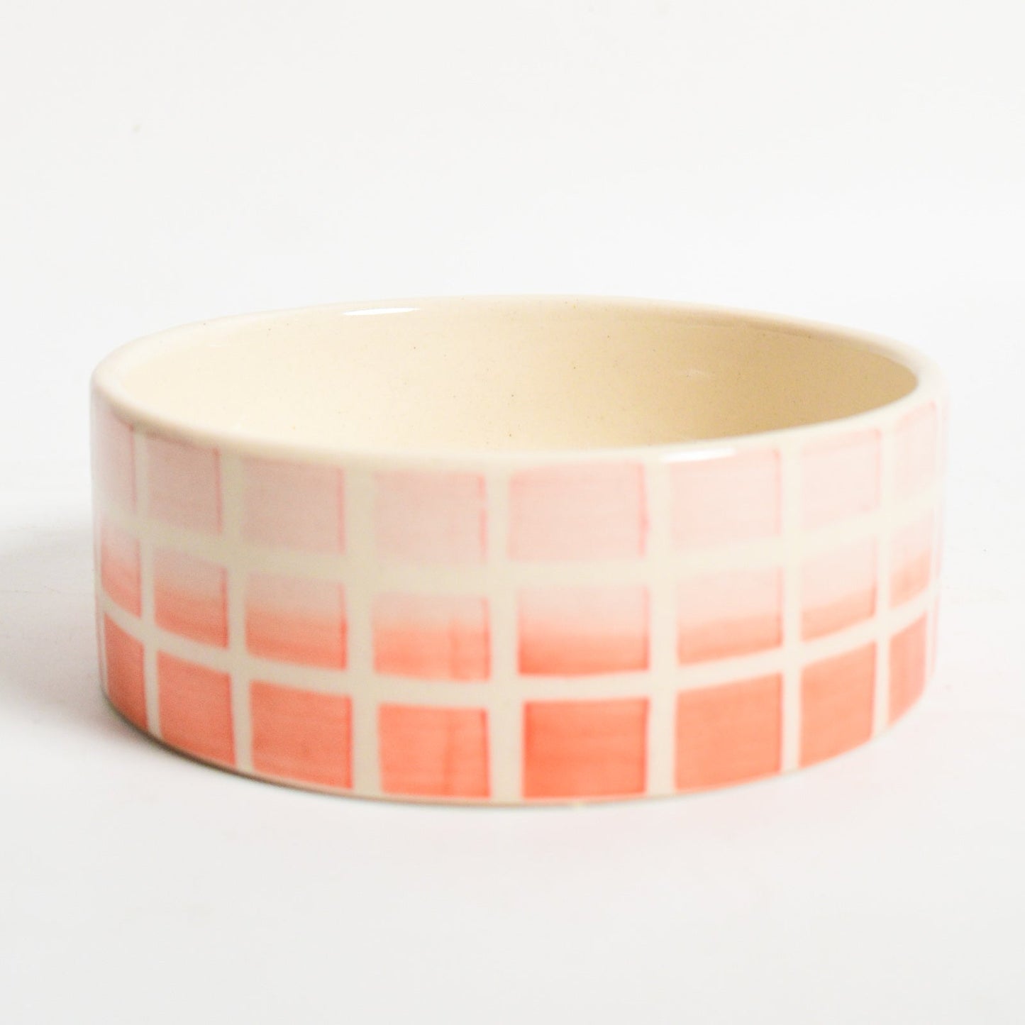 Serving Bowl | Hand-painted Ceramic Checked Ombre | 5 Inch