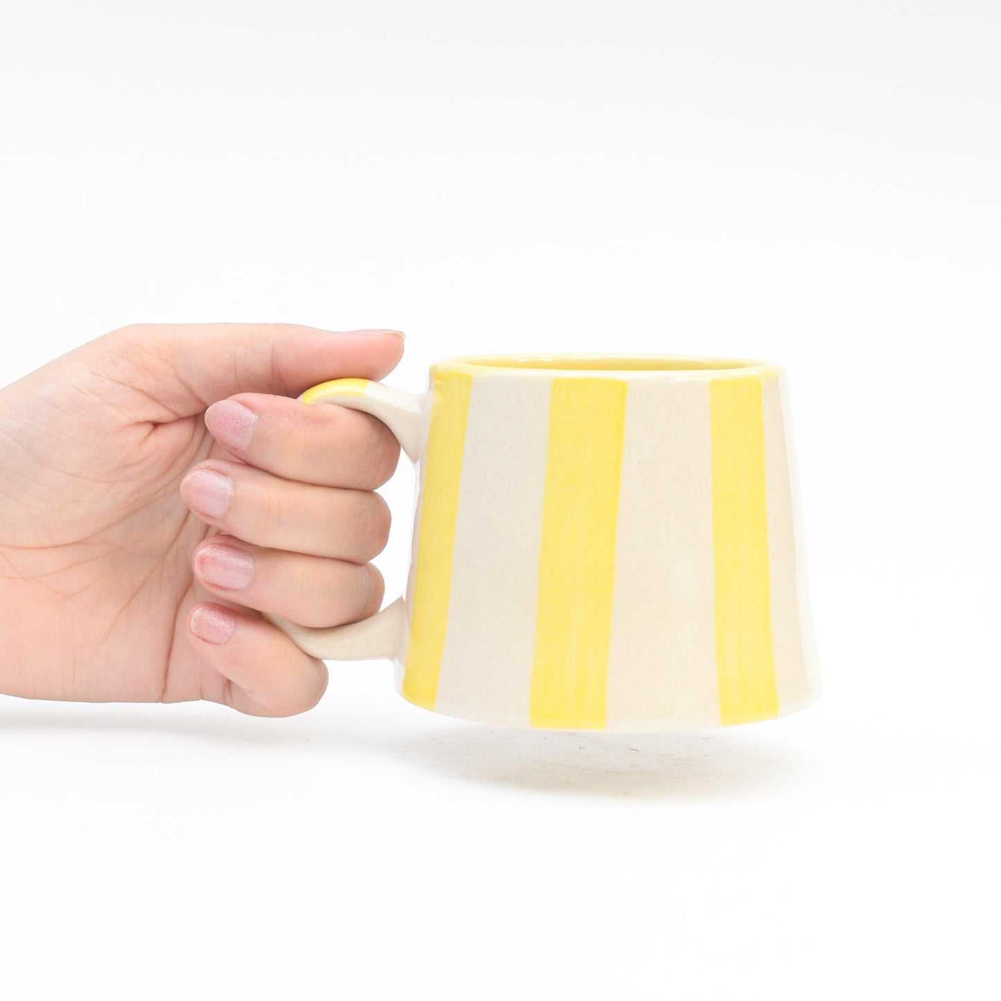 Mug | Hand-crafted Vertical Stripes | Yellow