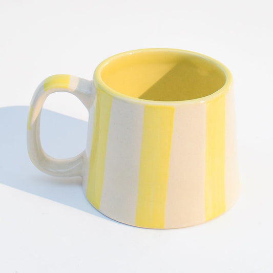Mug | Hand-crafted Vertical Stripes | Yellow