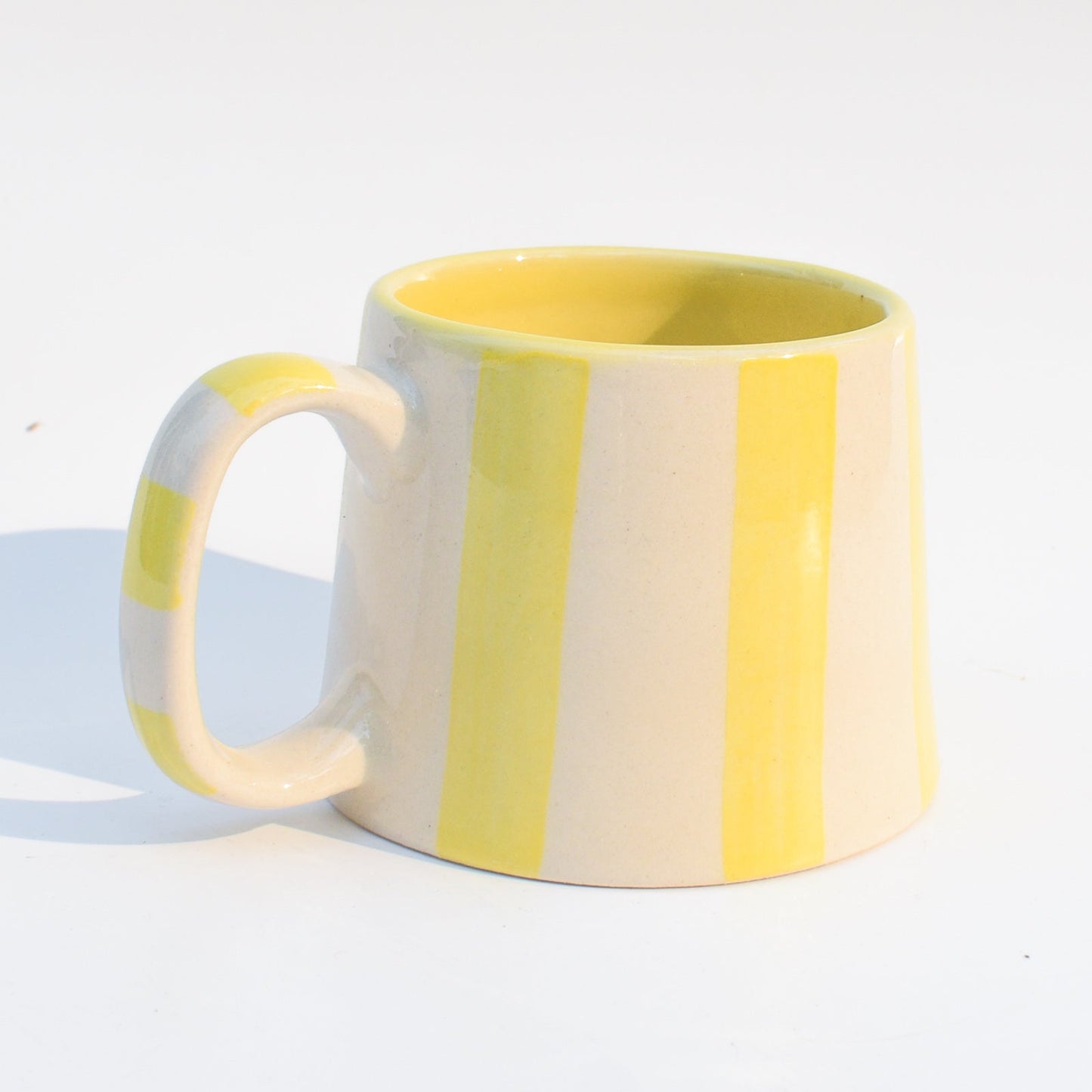 Mug | Hand-crafted Vertical Stripes | Yellow