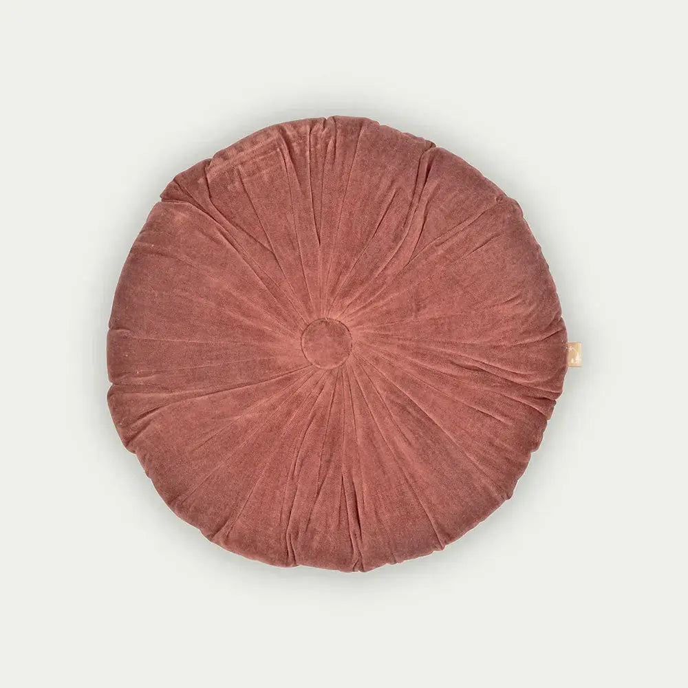 Cushion | Cuddle Rhubarb Velvet Round Cushion by Sanctuary Living