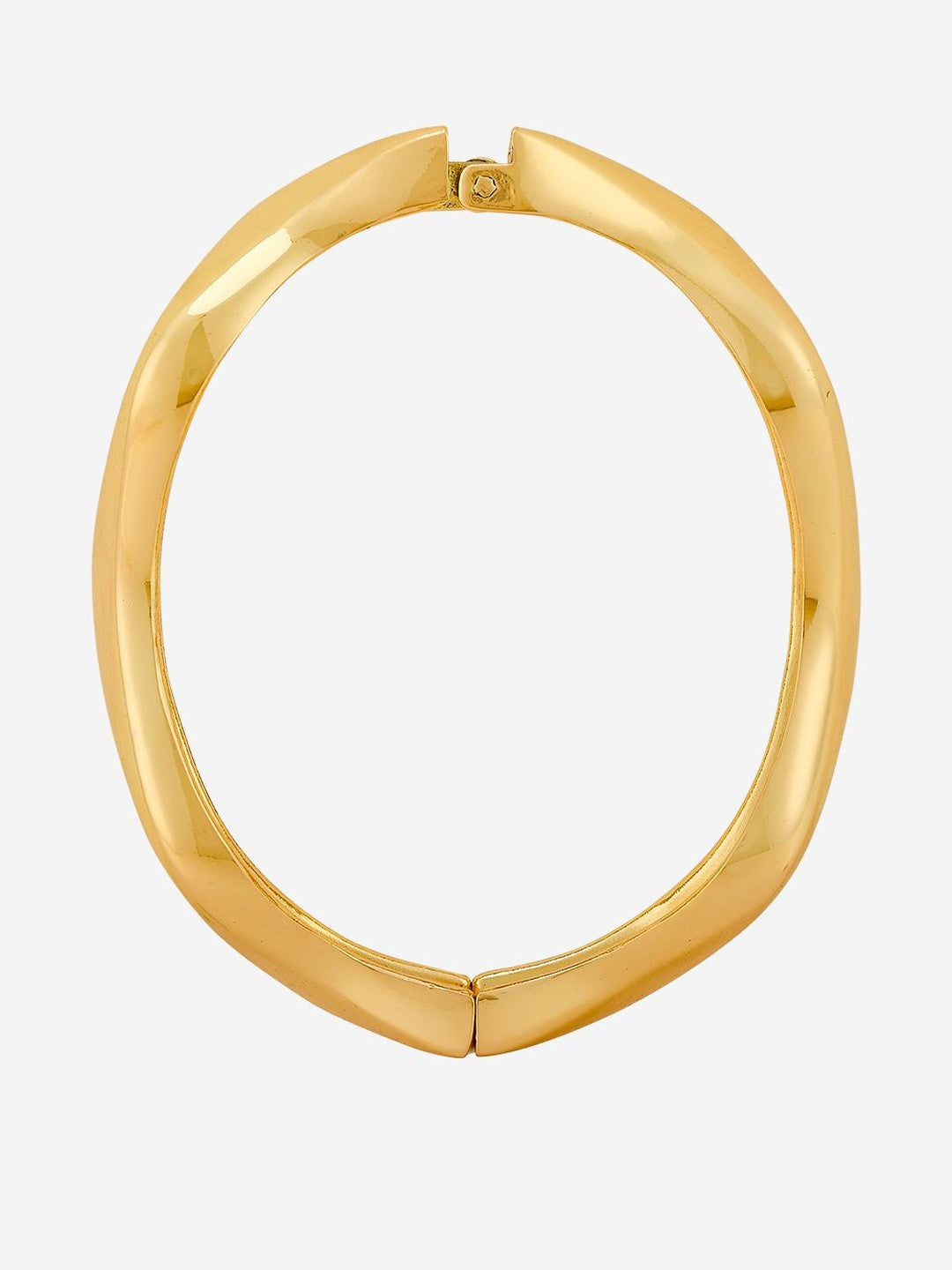 Gold-Plated Cuff Bracelet – Fashion Accessory – Copper, Gold-Plated – Interlock Closure