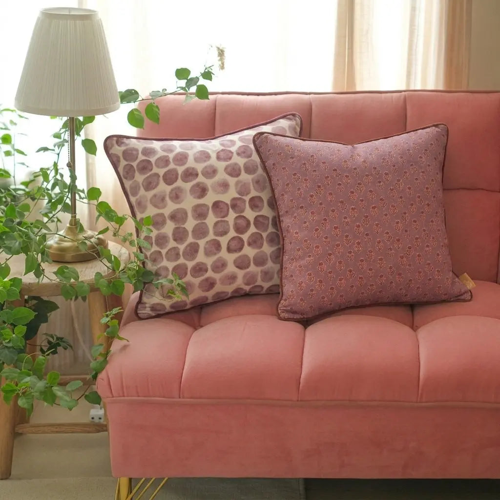 Polka Dot Lavender Velvet Cushion Cover SanctuaryLiving