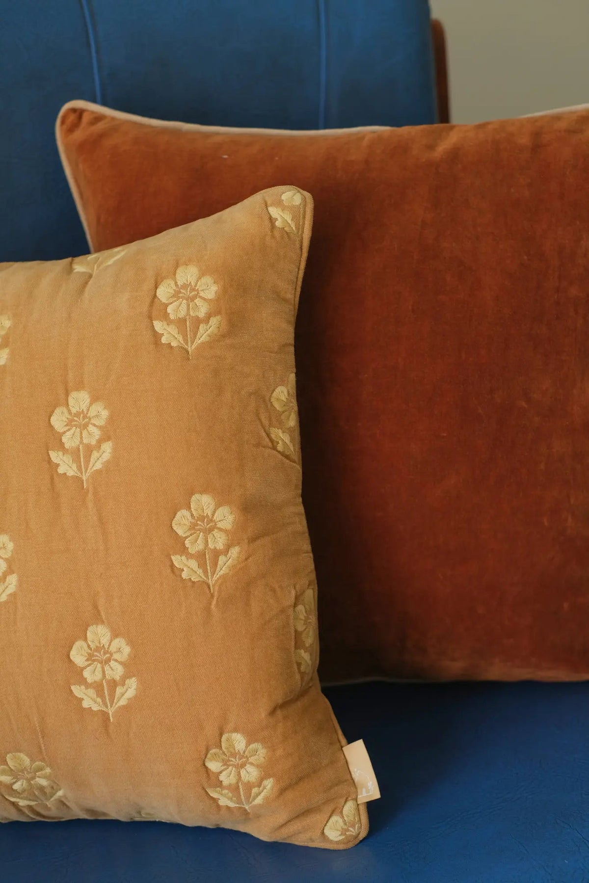 Glow Burnt Orange Velvet Cushion Cover SanctuaryLiving