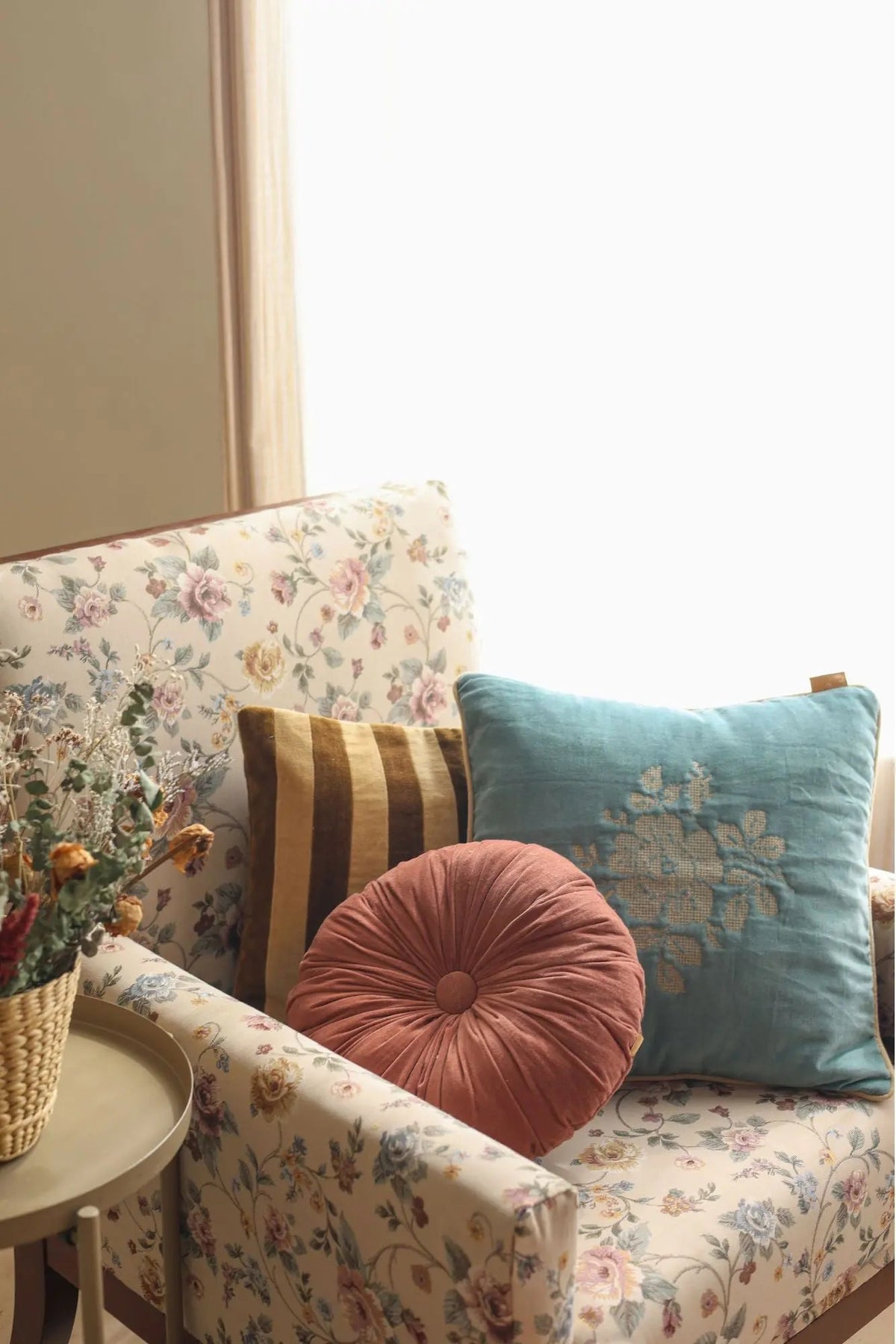 Cushion | Cuddle Rhubarb Velvet Round Cushion by Sanctuary Living