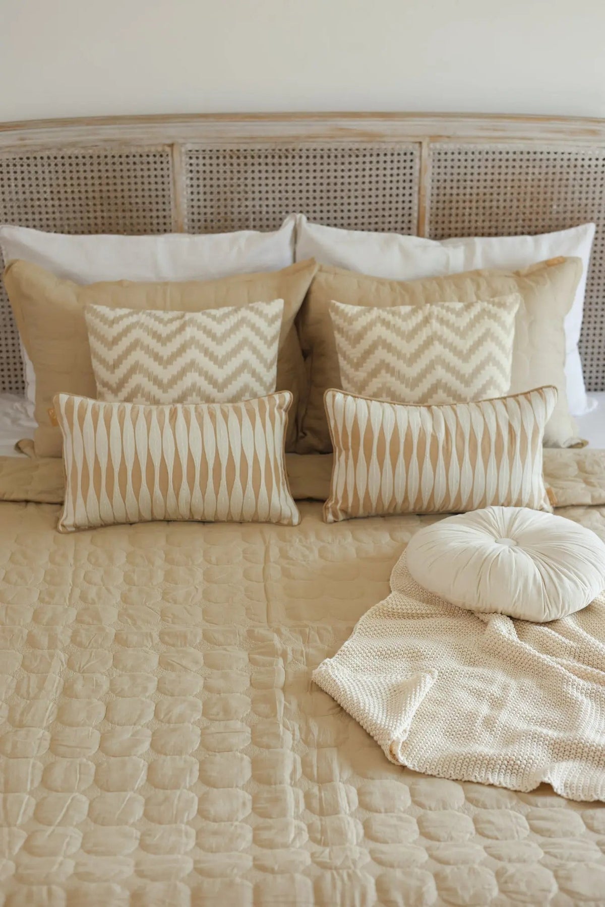Ripple Oatmeal Oblong Cushion Cover SanctuaryLiving