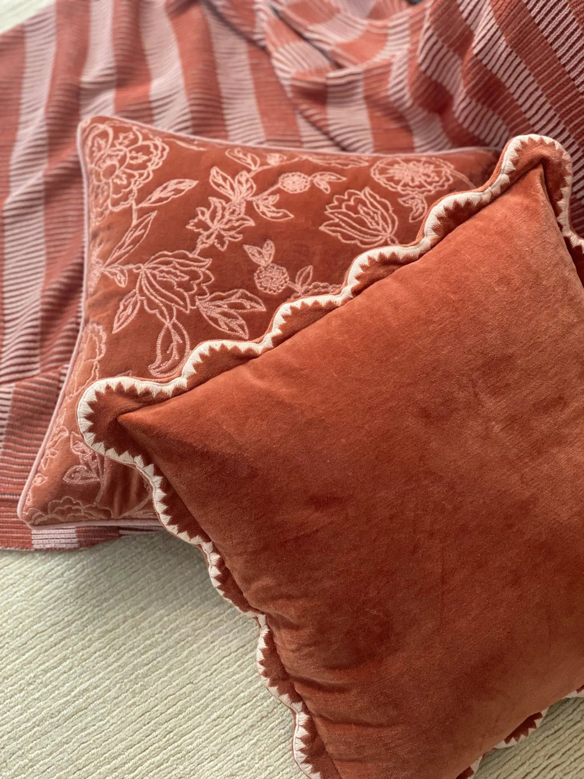 Cushion Cover | Mirage Scallop Rhubarb Cushion Cover by Sanctuary Living