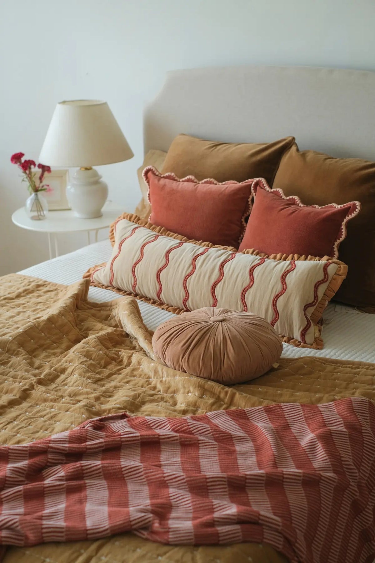 Mirage Scallop Rhubarb Cushion Cover SanctuaryLiving