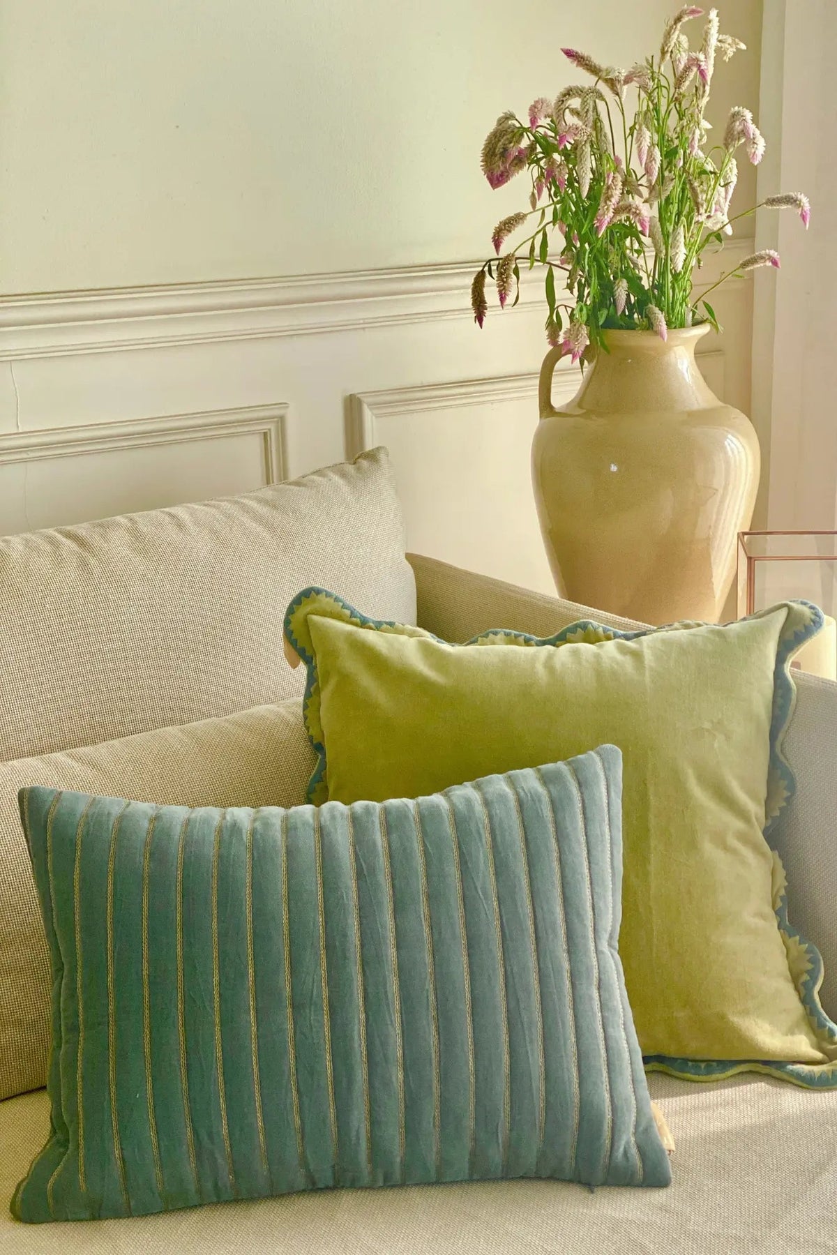 Mirage Scallop Moss Green Cushion Cover SanctuaryLiving