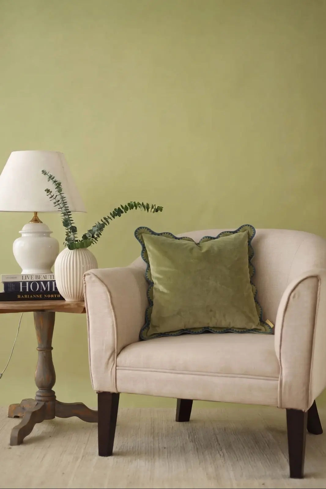 Mirage Scallop Moss Green Cushion Cover SanctuaryLiving