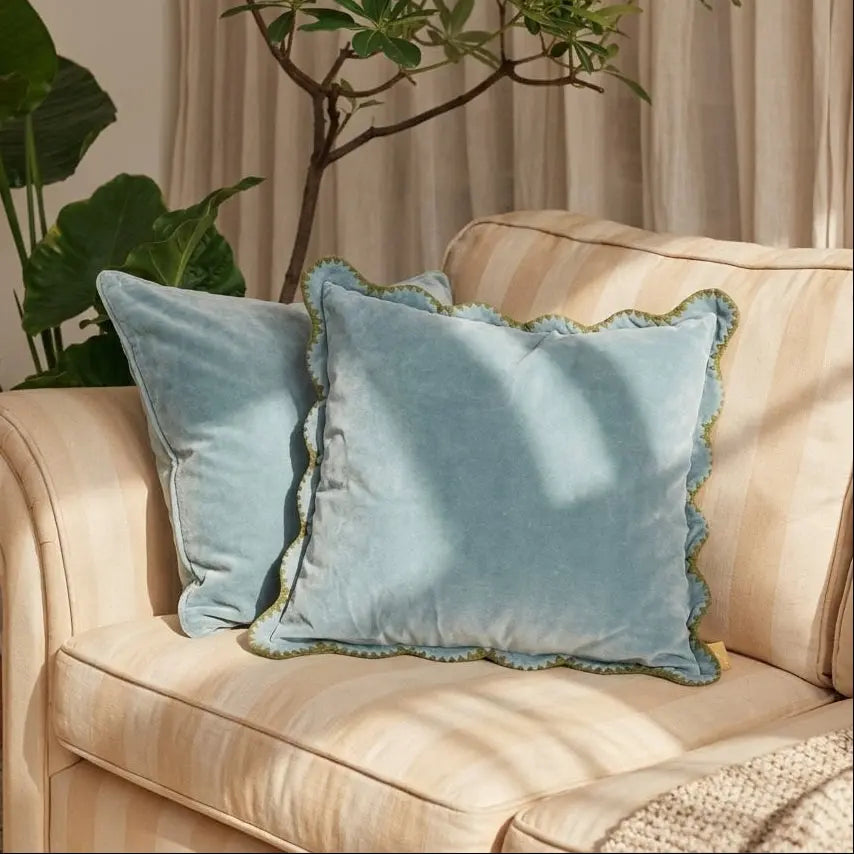 Mirage Scallop Soft Blue Cushion Cover SanctuaryLiving