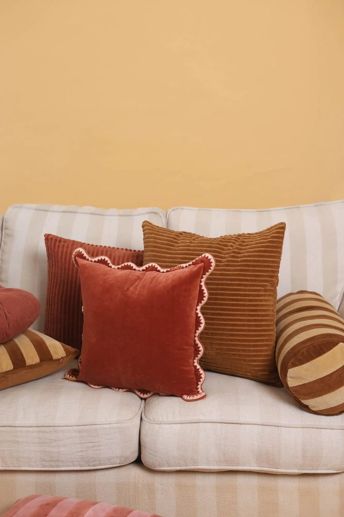 Luna Tan Brown Velvet Cushion Cover SanctuaryLiving