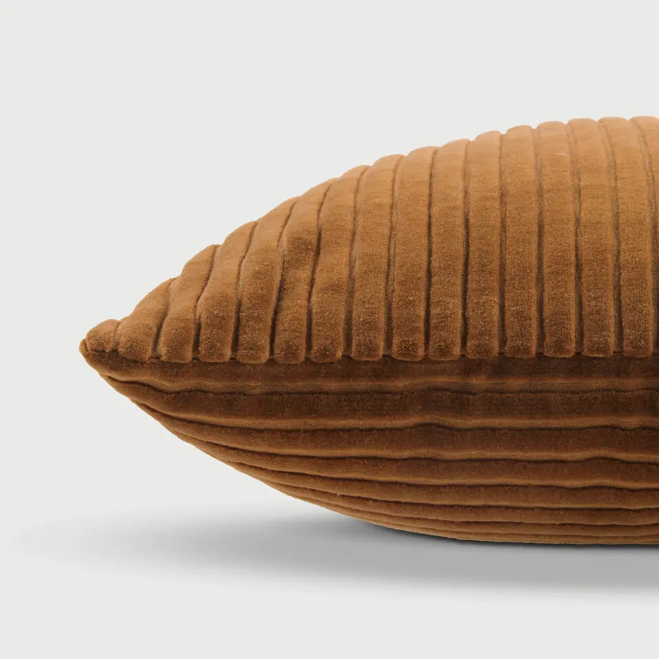 Luna Tan Brown Velvet Cushion Cover SanctuaryLiving