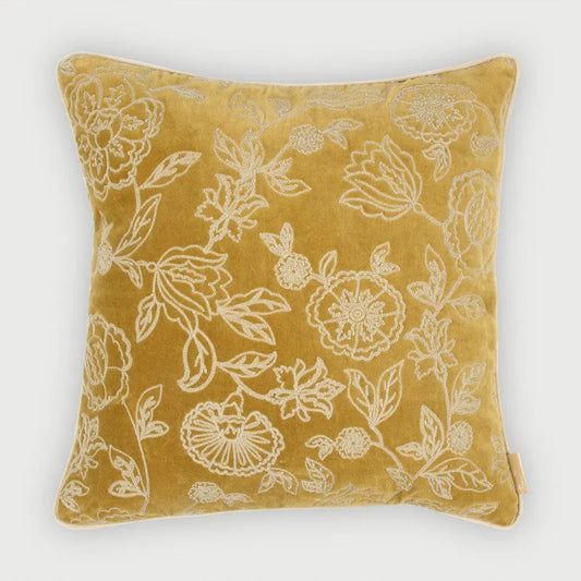 Rosabelle Chintz Deep Ochre Cushion Cover SanctuaryLiving