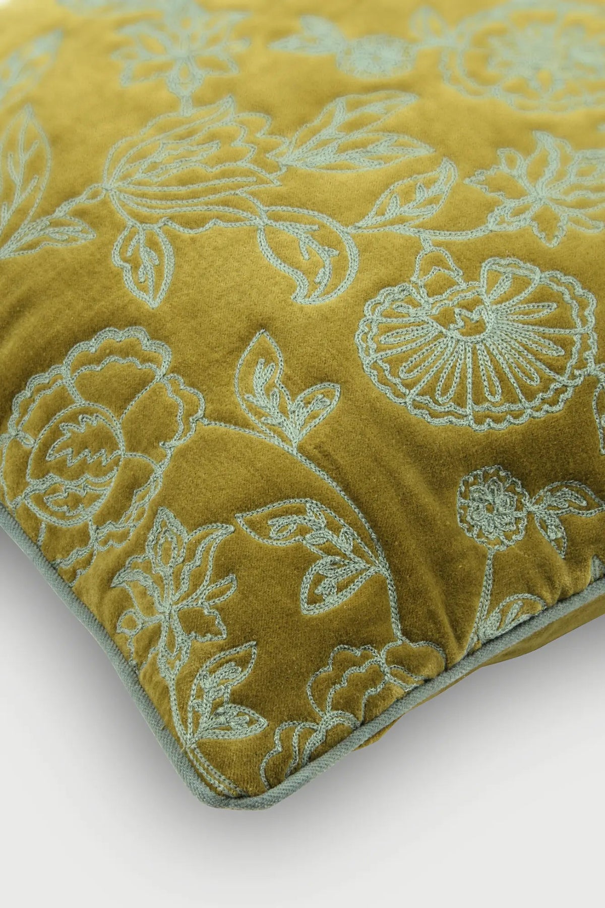 Rosabelle Chintz Olive Cushion Cover SanctuaryLiving