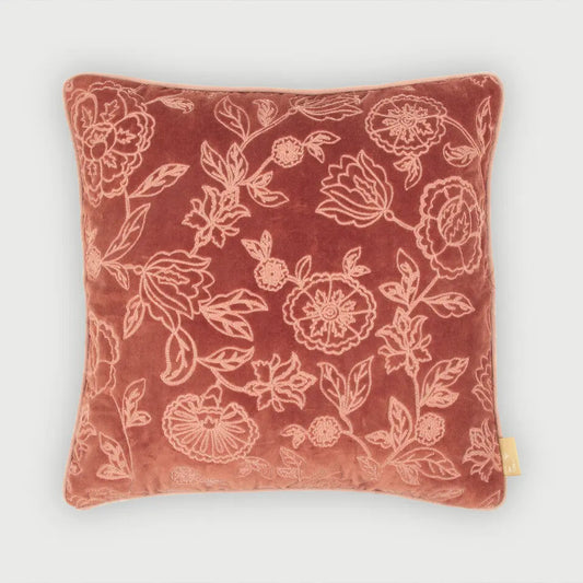 Rosabelle Chintz Rhubarb Cushion Cover SanctuaryLiving