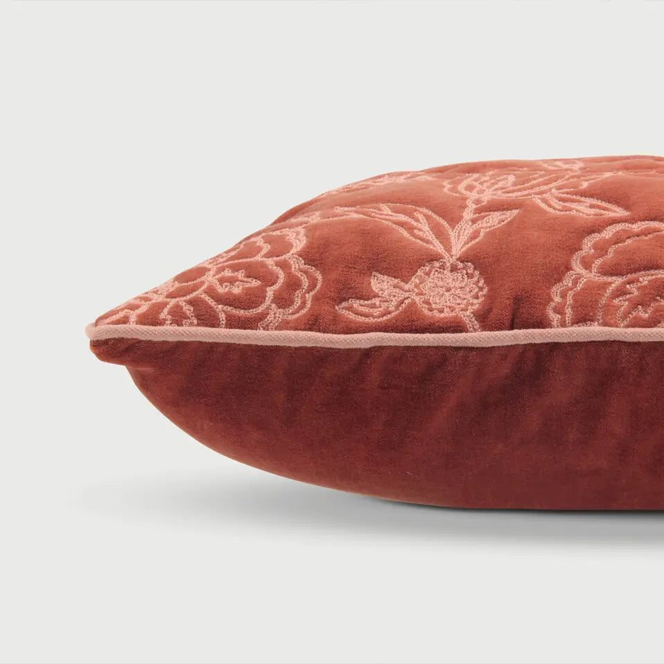 Rosabelle Chintz Rhubarb Cushion Cover SanctuaryLiving