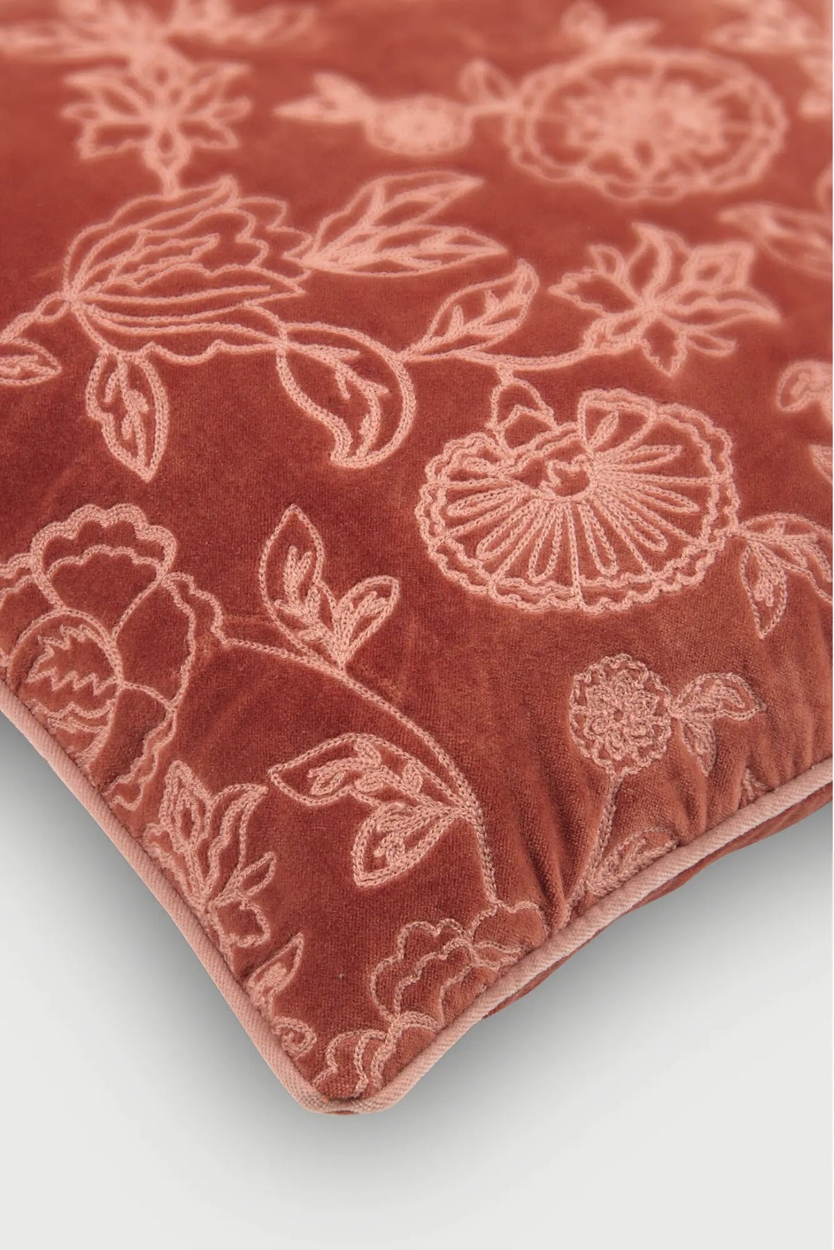 Rosabelle Chintz Rhubarb Cushion Cover SanctuaryLiving