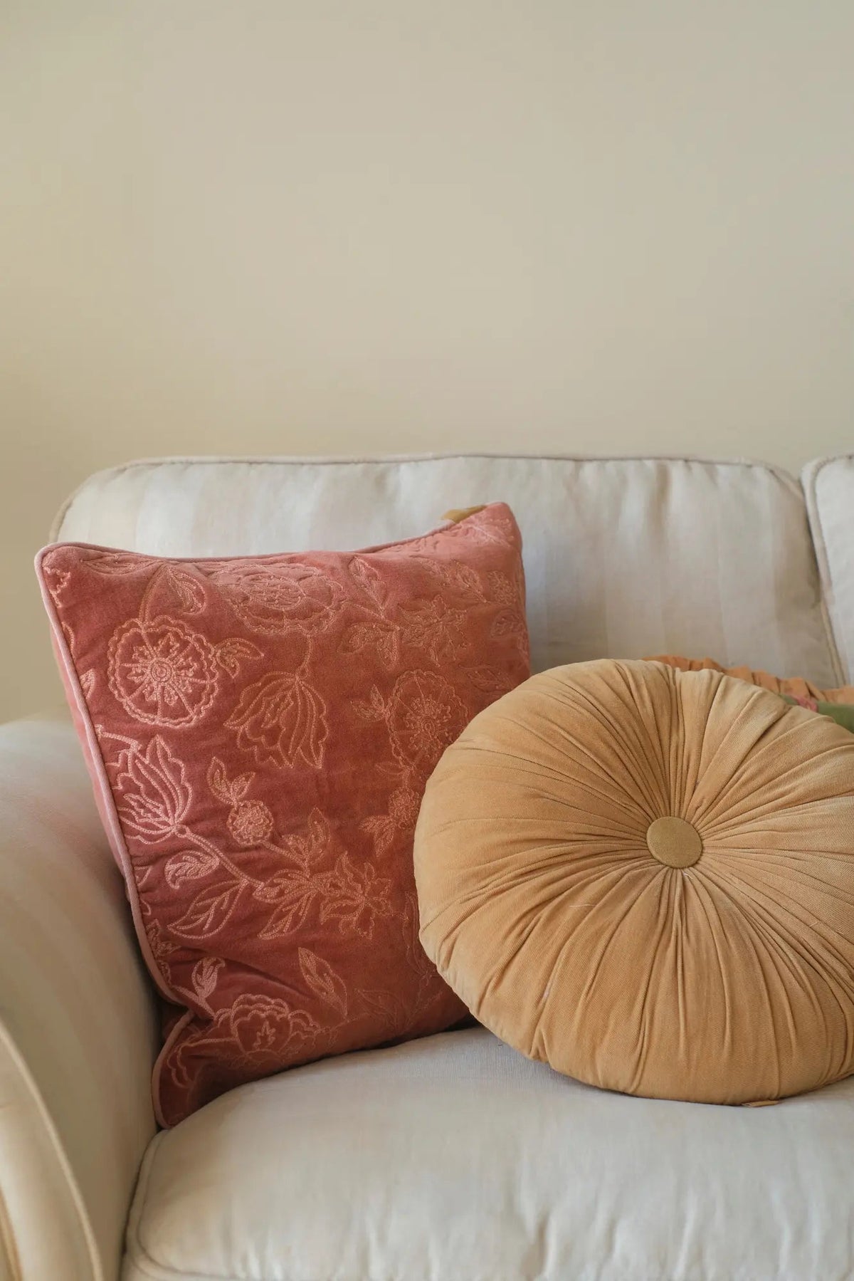 Cushion Cover | Rosabelle Chintz Rhubarb Cushion Cover by Sanctuary Living