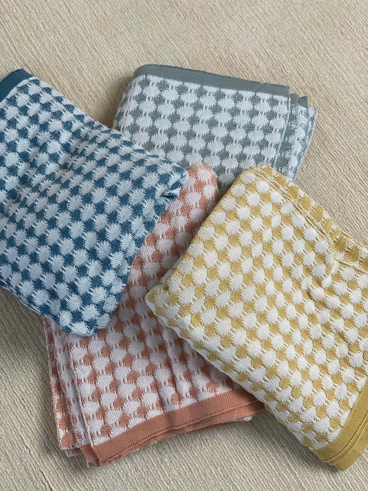 Ivy Ochre Cotton Knitted Throw SanctuaryLiving