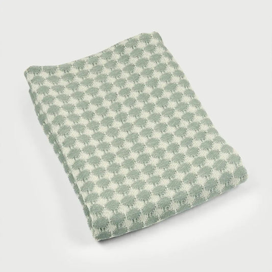 Ivy Sage Cotton Knitted Throw SanctuaryLiving