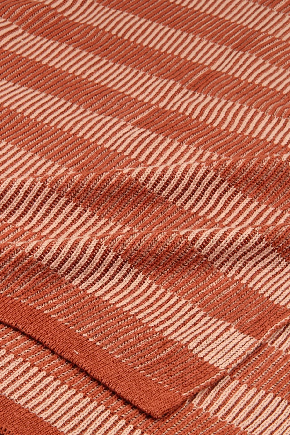 Striped Rhubarb Cotton Knitted Throw SanctuaryLiving