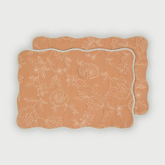 Rosabelle Chintz Spice Scallop Mats-Set of 2 SanctuaryLiving