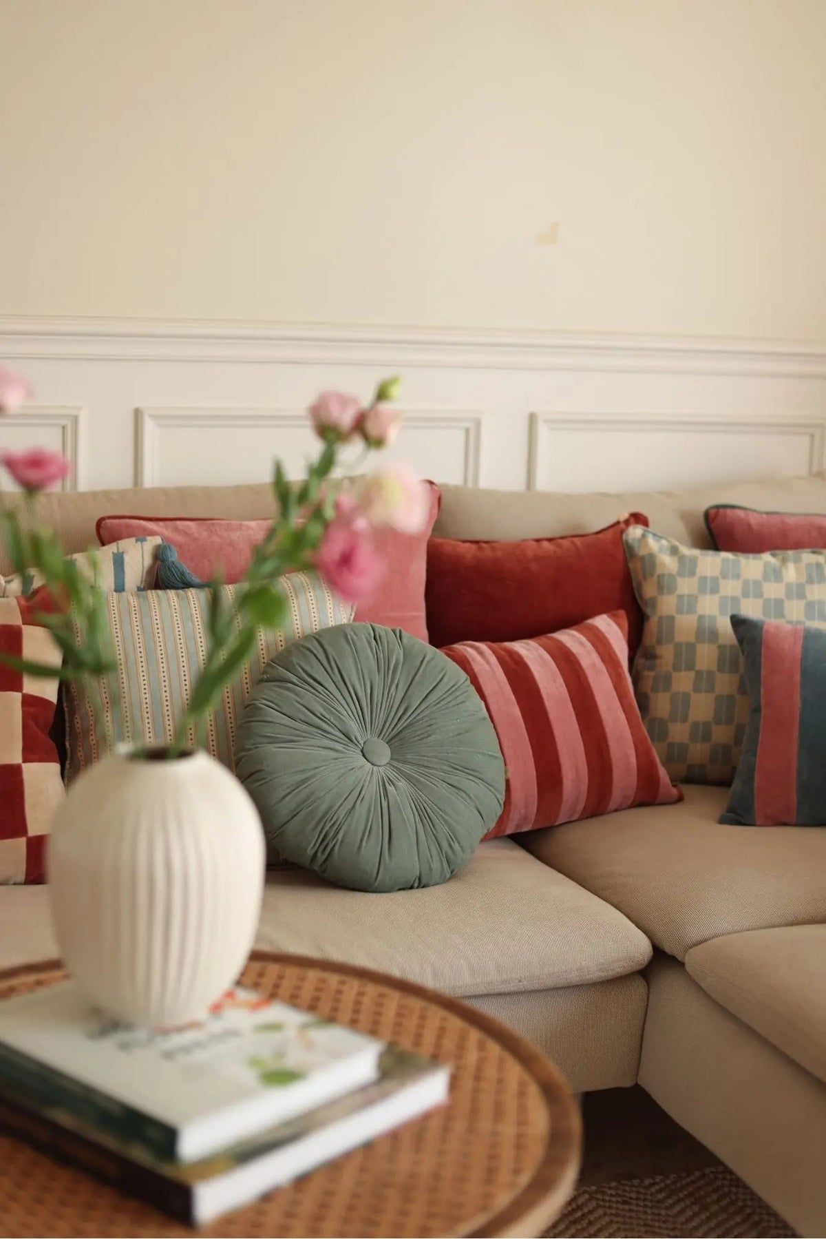 Cushion Cover | Holly Rhubarb Striped Oblong Cushion Cover by Sanctuary Living