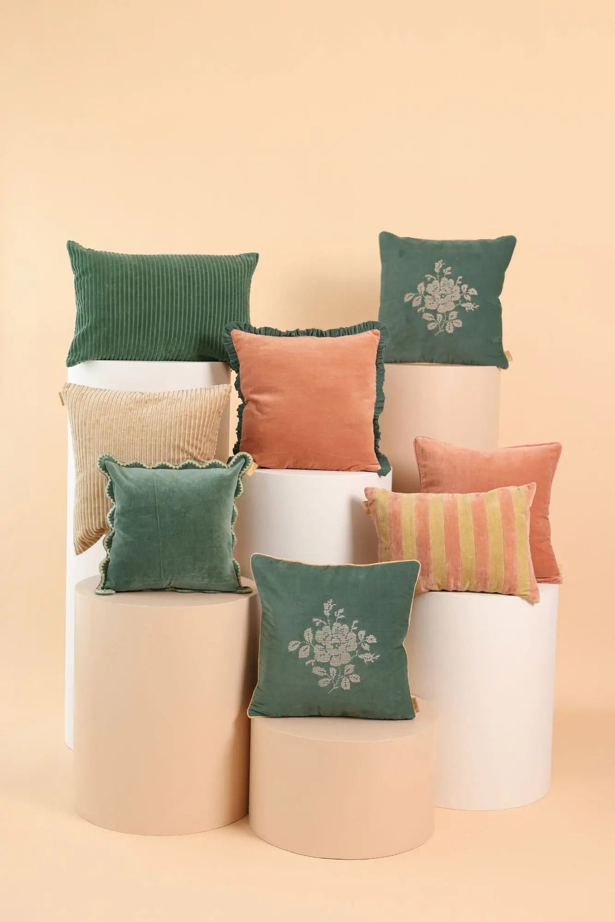 Glow Apricot Velvet Cushion Cover SanctuaryLiving