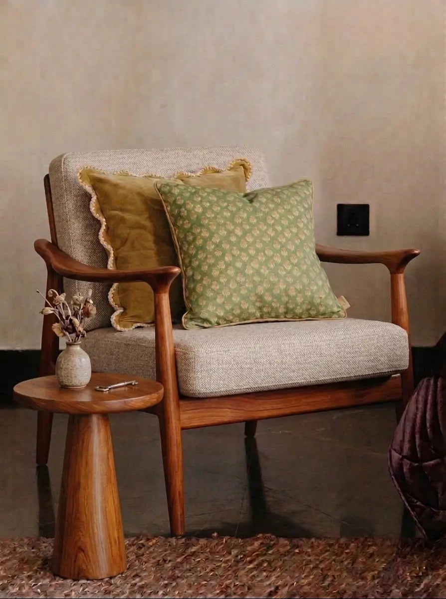 Cushion Cover | Viola Forest Green Cotton Cushion Cover by Sanctuary Living