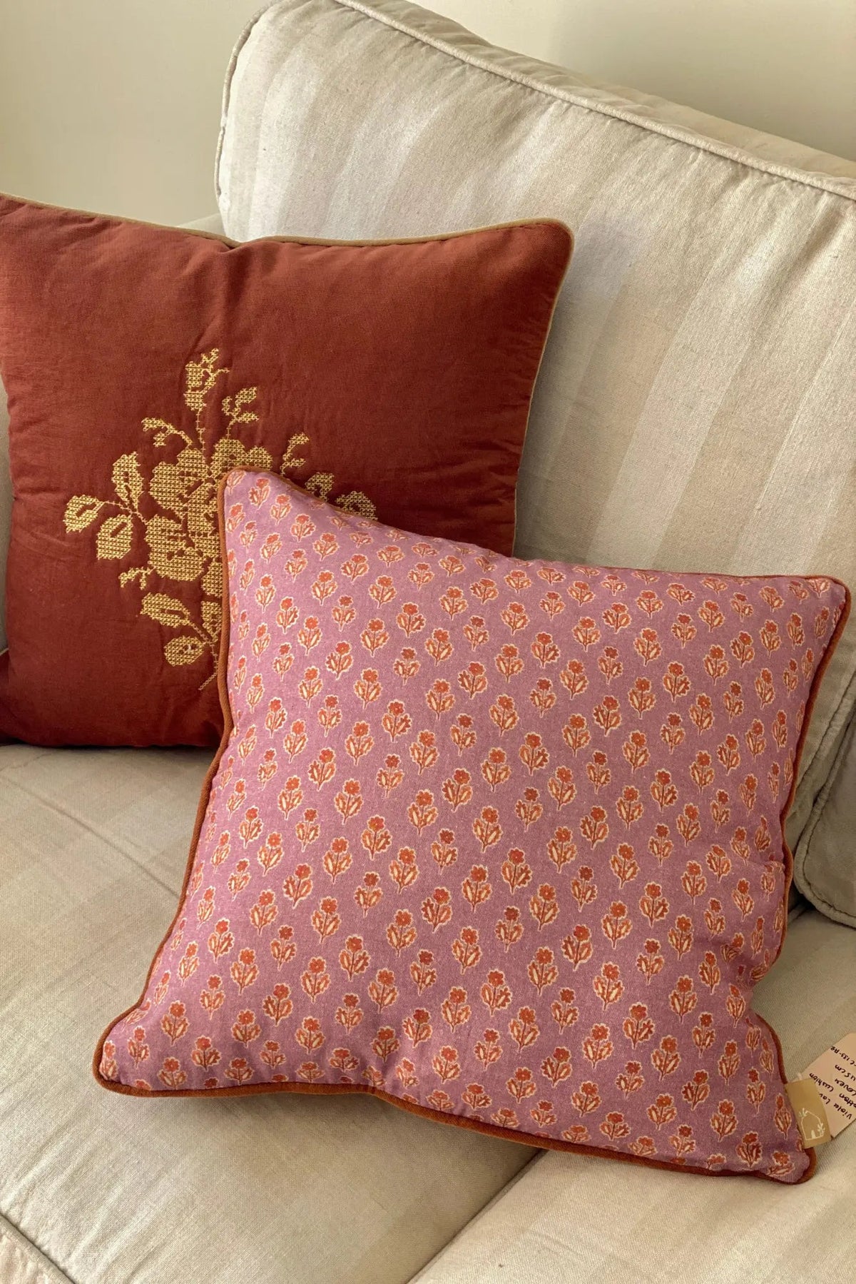Cushion Cover | Viola Lavender Cotton Cushion Cover by Sanctuary Living