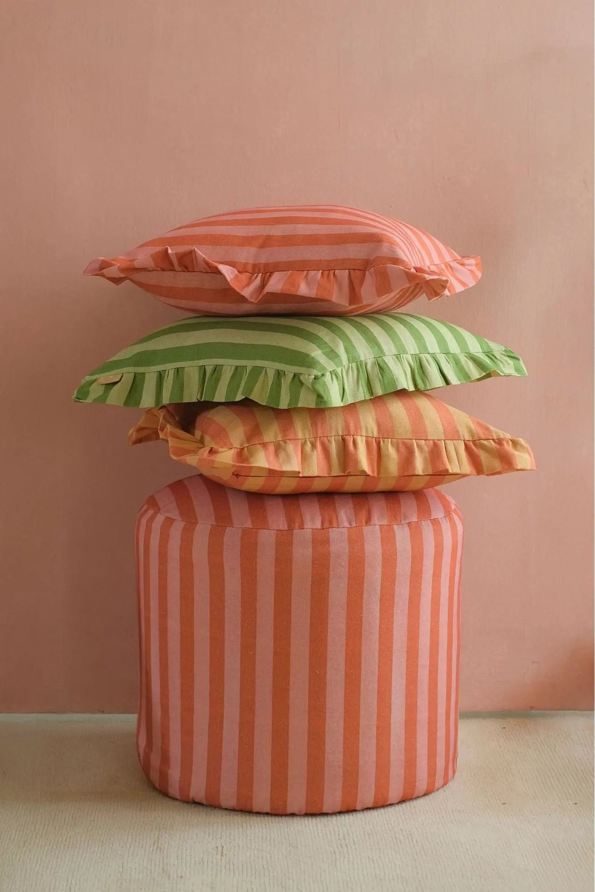 Cushion Cover | Linea Ruffle Amber Cotton Cushion Cover by Sanctuary Living