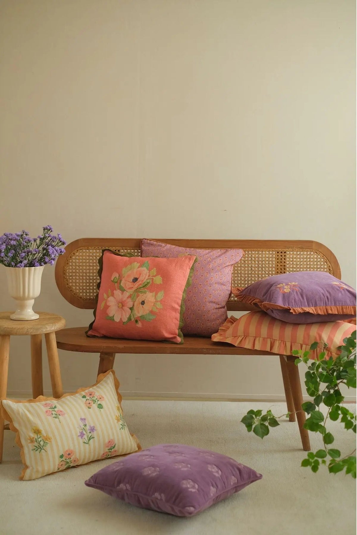 Cushion Cover | Linea Ruffle Amber Cotton Cushion Cover by Sanctuary Living