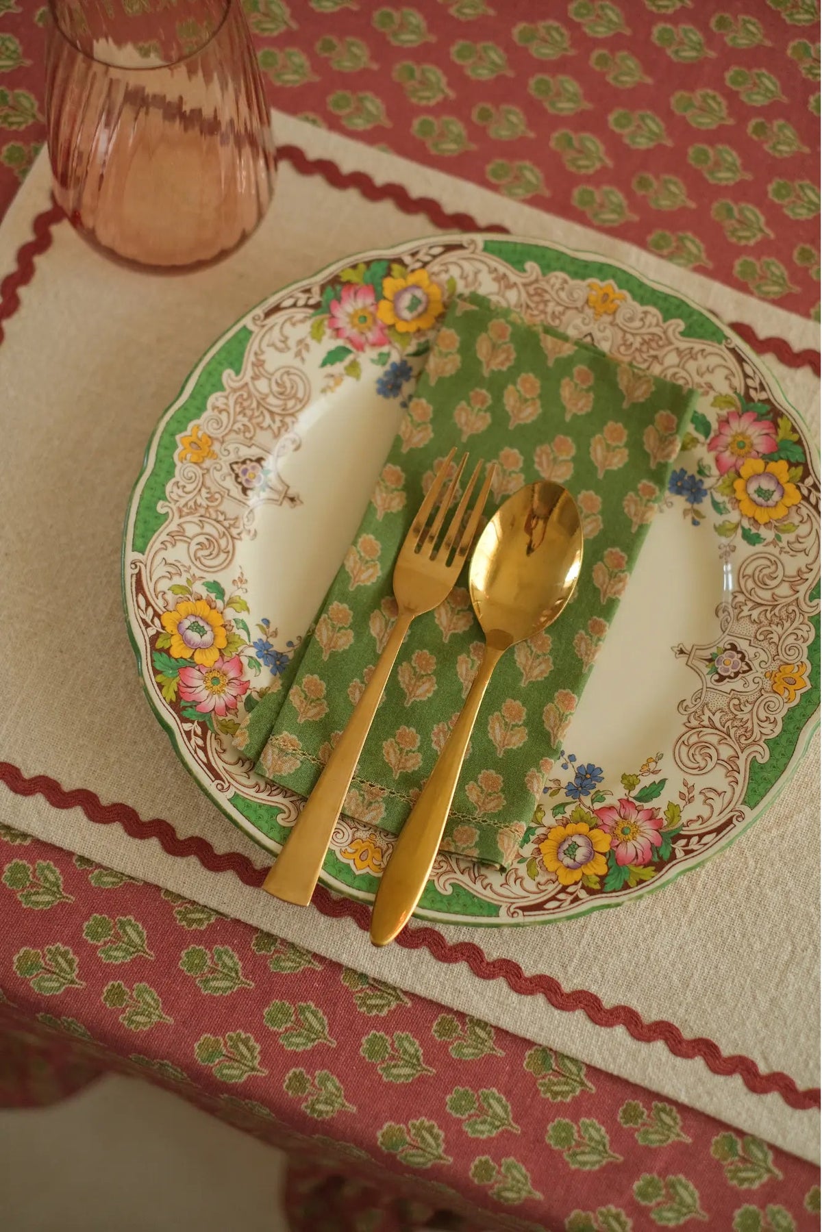 Table Napkin | Viola Forest Green Cotton Table Napkins-Set of 6 by Sanctuary Living