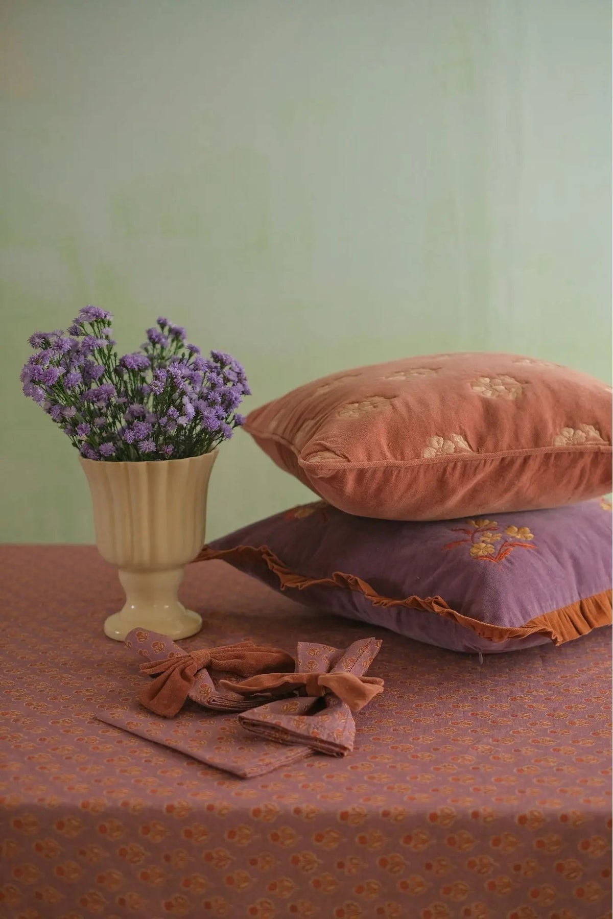 Table Napkin | Viola Lavender Cotton Table Napkins-Set of 6 by Sanctuary Living
