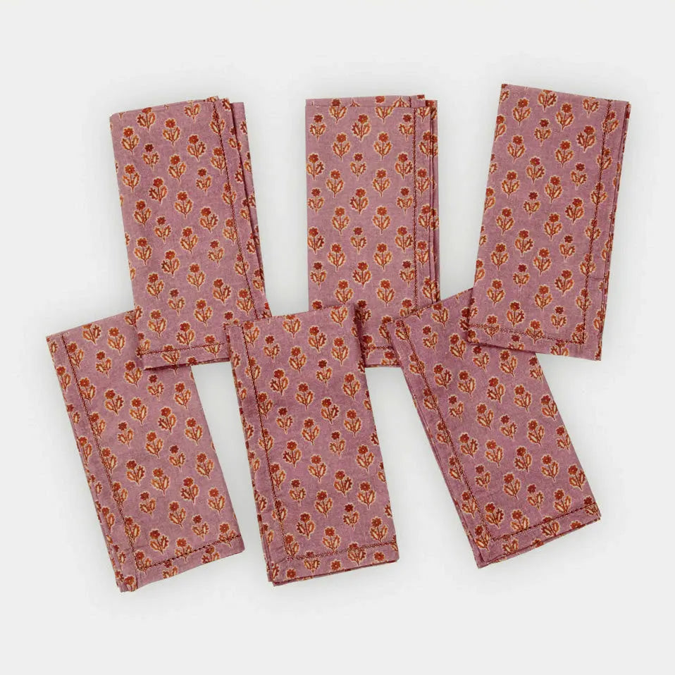 Table Napkin | Viola Lavender Cotton Table Napkins-Set of 6 by Sanctuary Living