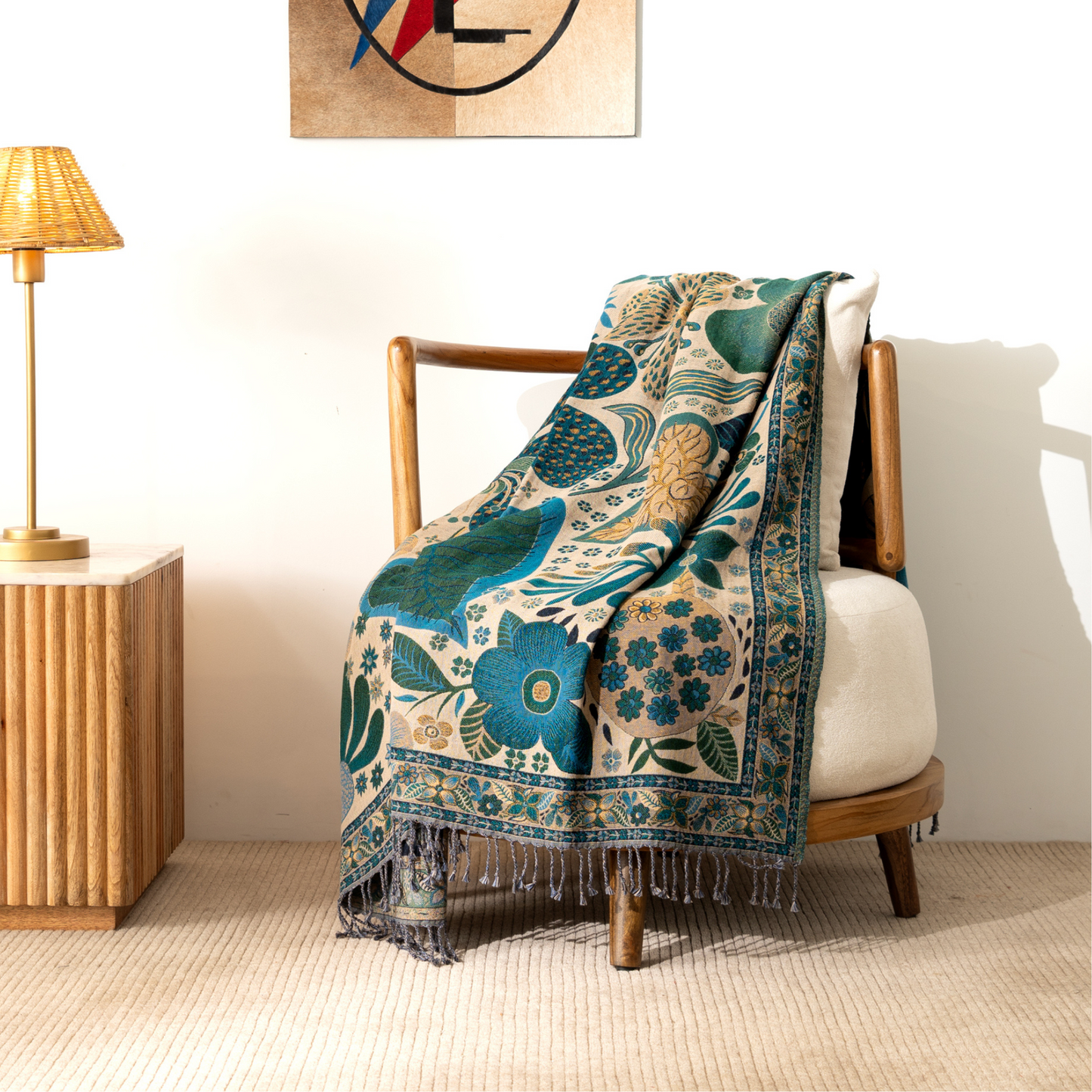 Emerald Blossom Throw 125cm x 175cm