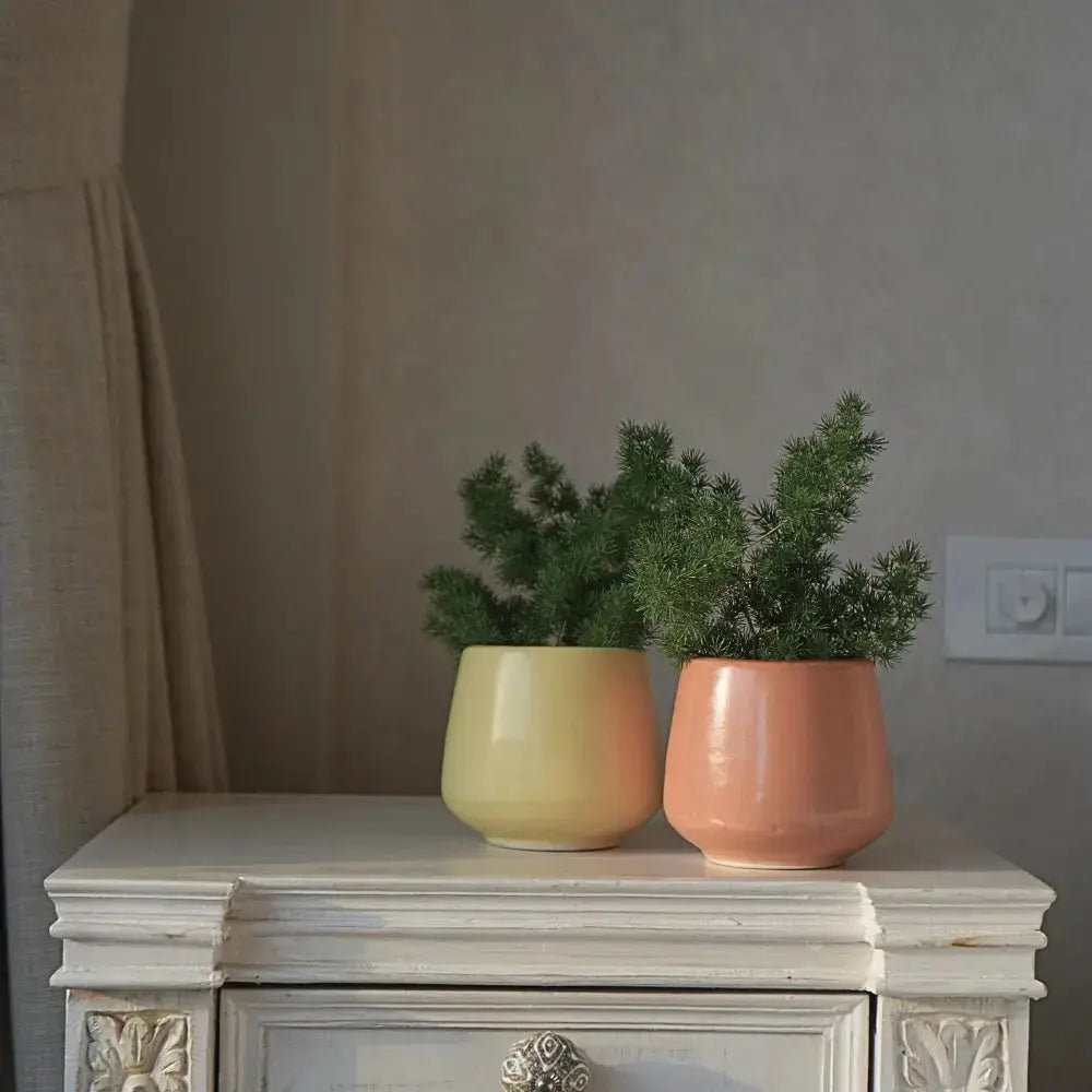 Stoneware Yellow Planter | Small