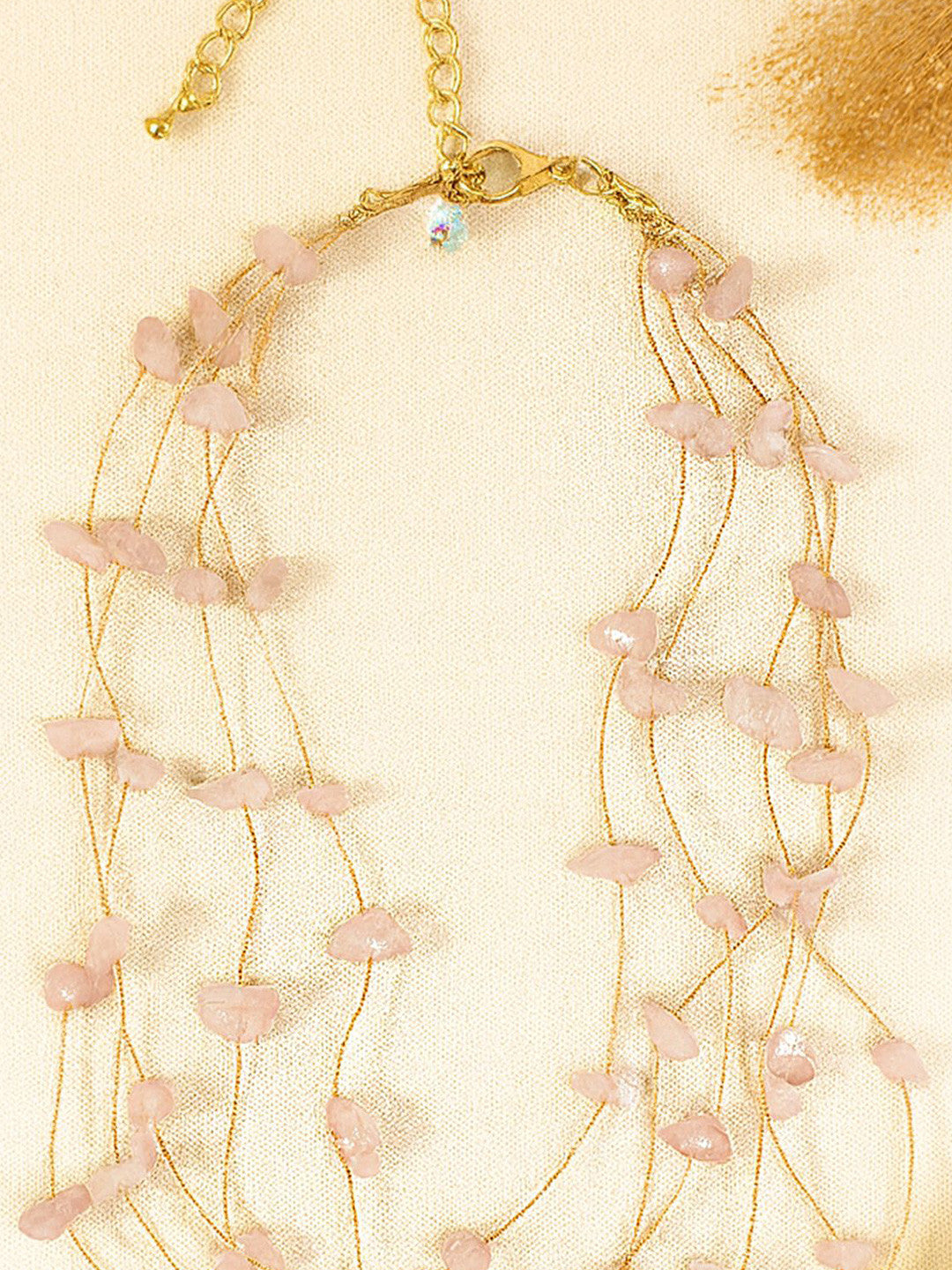 Gold-Plated Layered Pearl Necklace – Beaded Fashion Jewellery – Alloy & Pearl – 40cm Length
