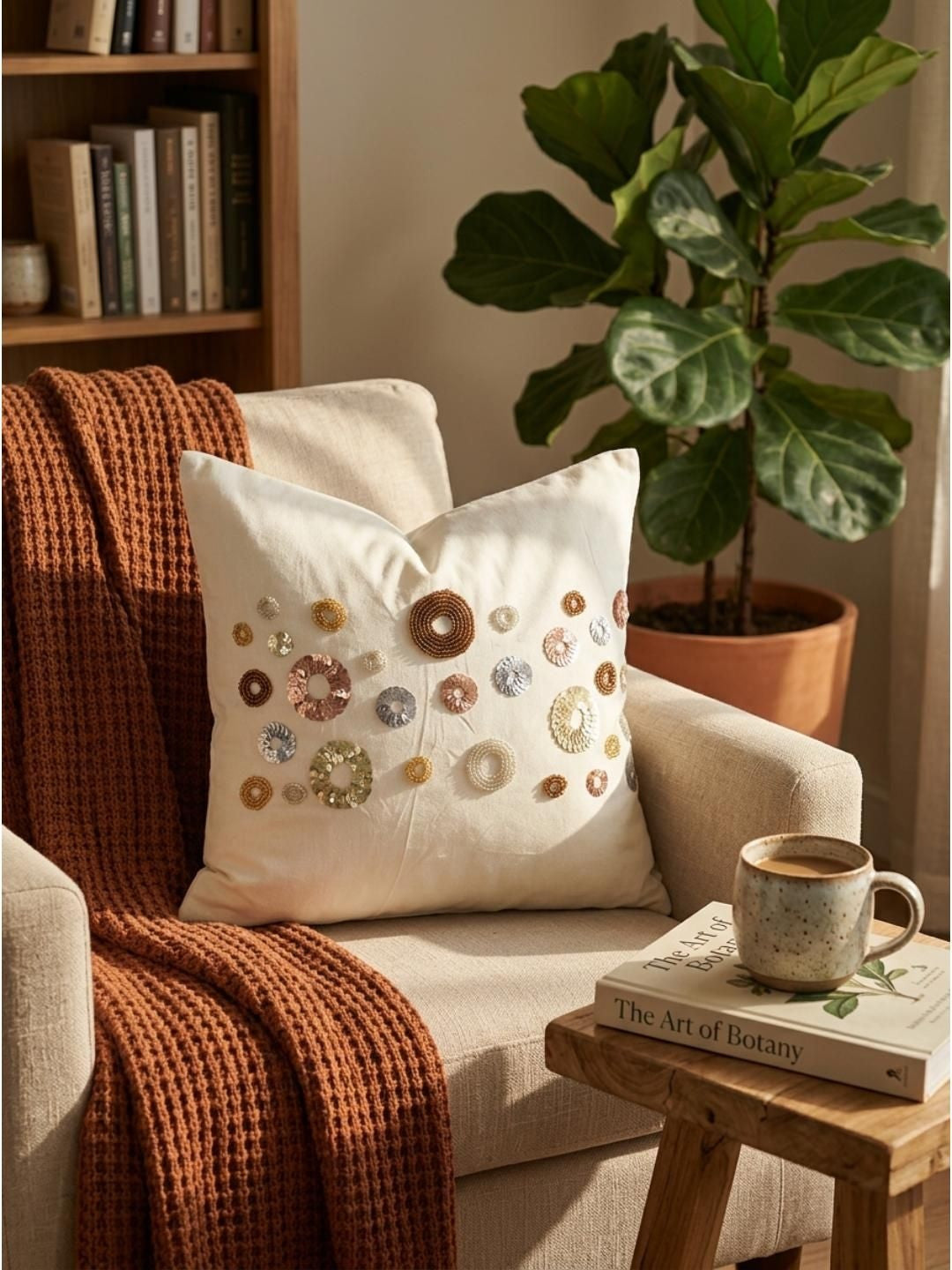 Off White Rectangle Cushion Covers – Decorative Pillow Covers – Durable Silk – Set of 3