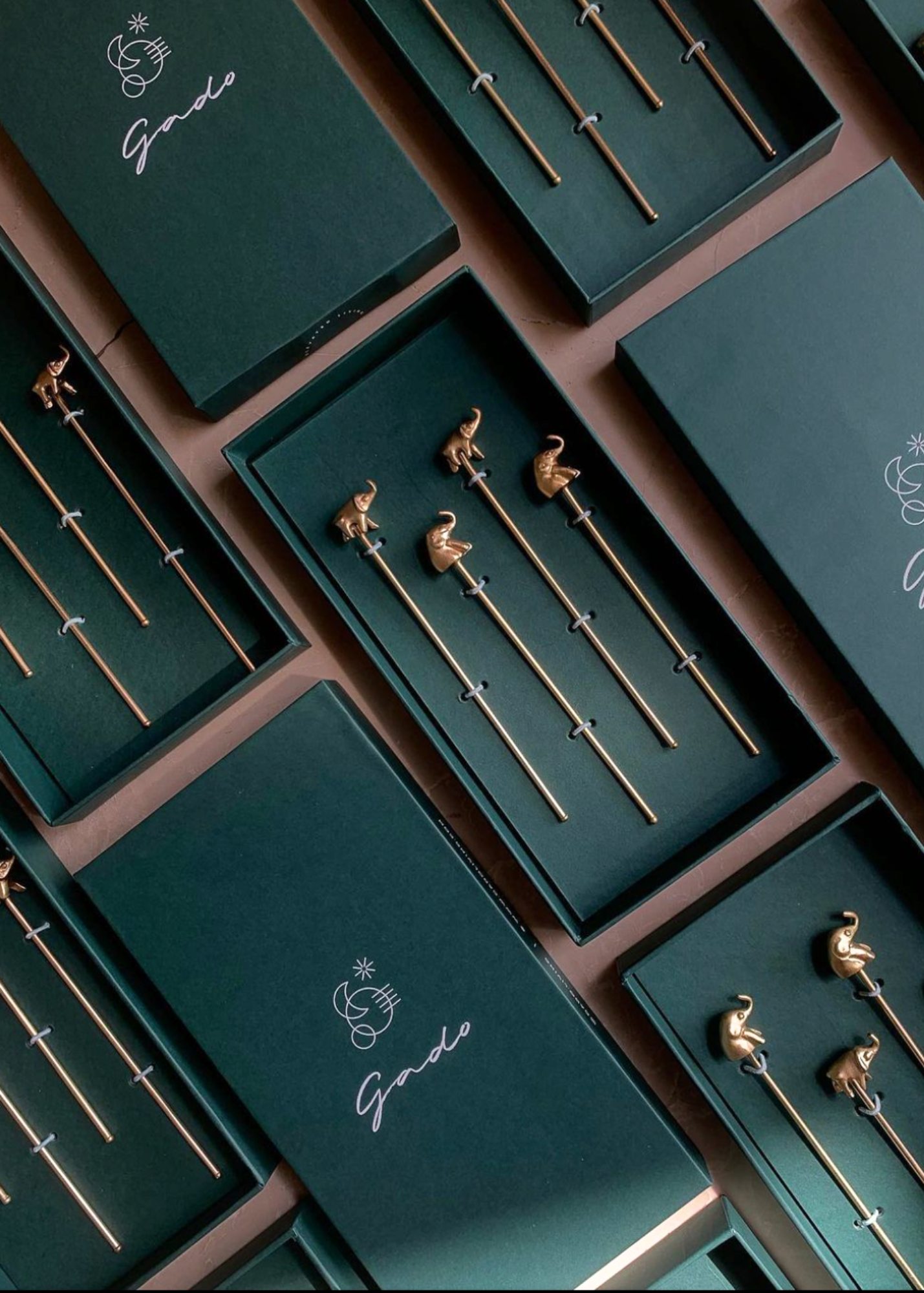 Brass Haathi Cocktail Stirrers