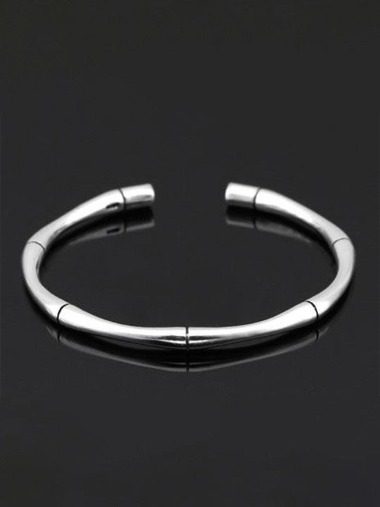 Silver Cuff Bracelet - Polished Stainless Steel – Easy-Wear Slip-On