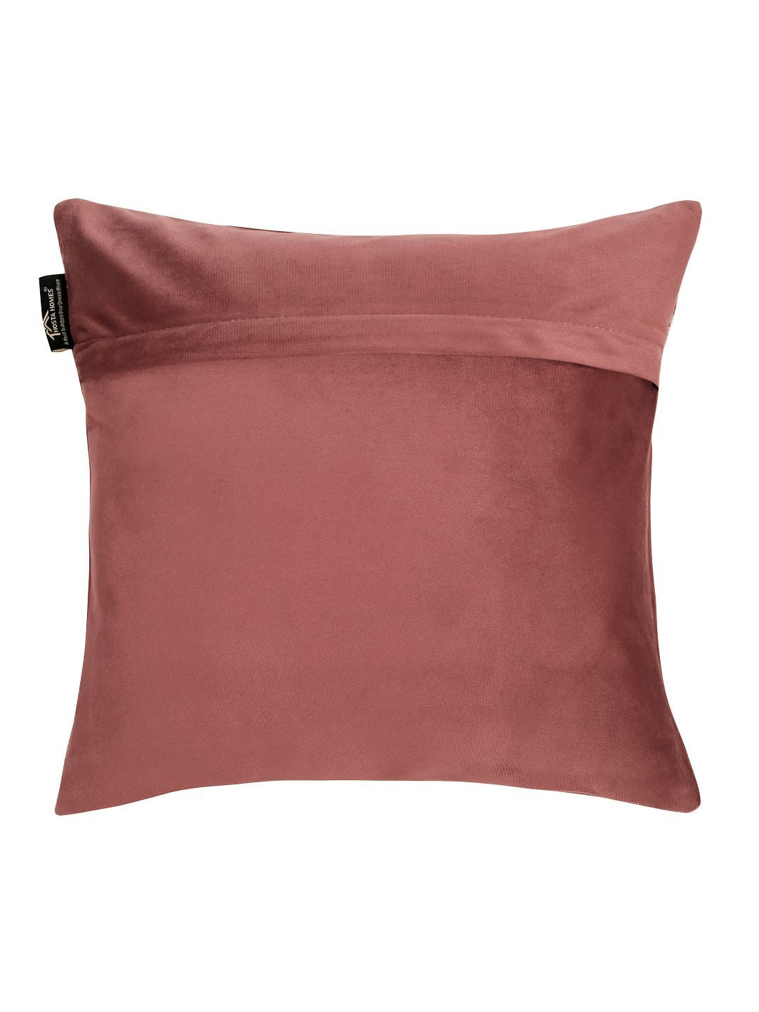 Lot de 3 housses de coussin carrées en velours brodé – Textiles de décoration intérieure – Pêche
