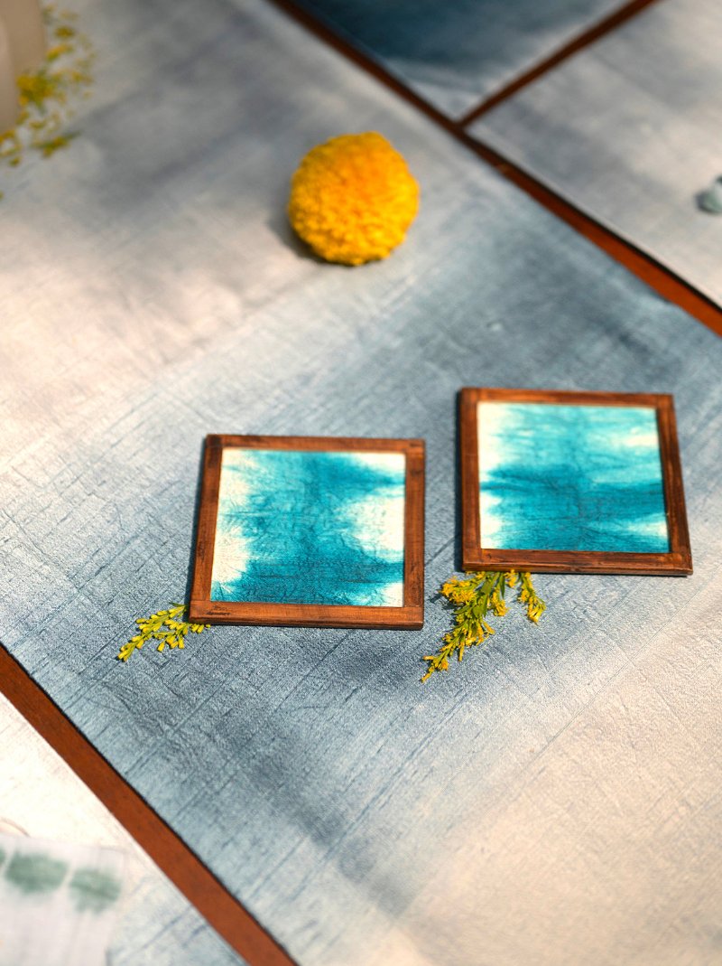Georgina Handwoven Coasters - Set of 2 pcs with Coaster Holder