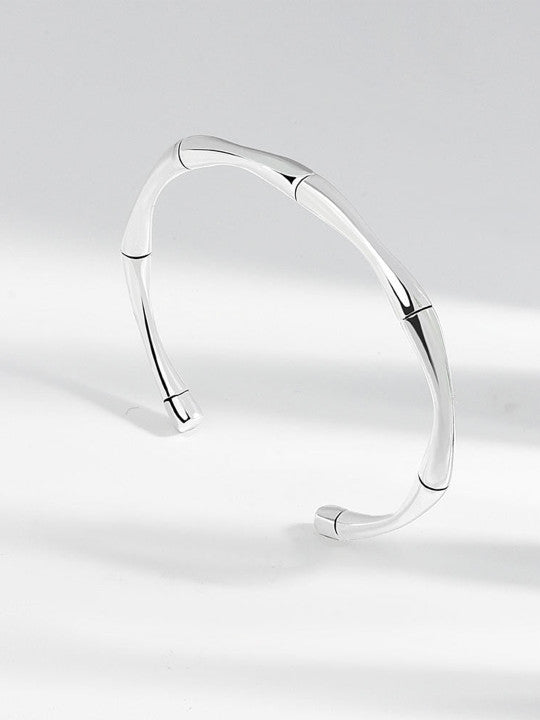 Silver Cuff Bracelet - Polished Stainless Steel – Easy-Wear Slip-On