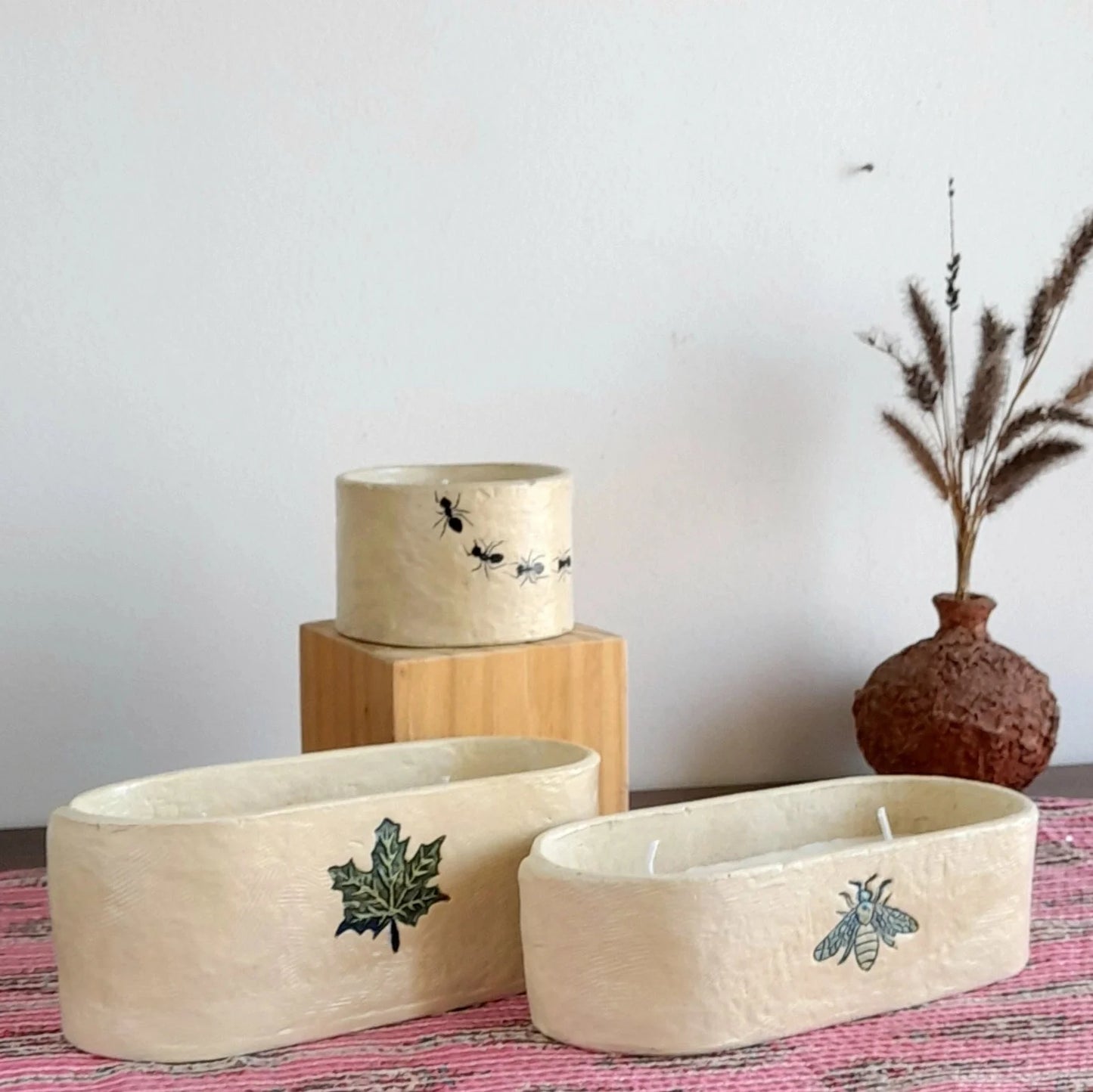 Handcrafted Papier-Mâché Candle Holder-Hamper