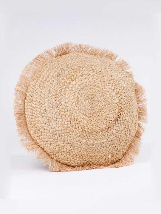 Textured Round Cushion Cover – Jute Cotton Blend