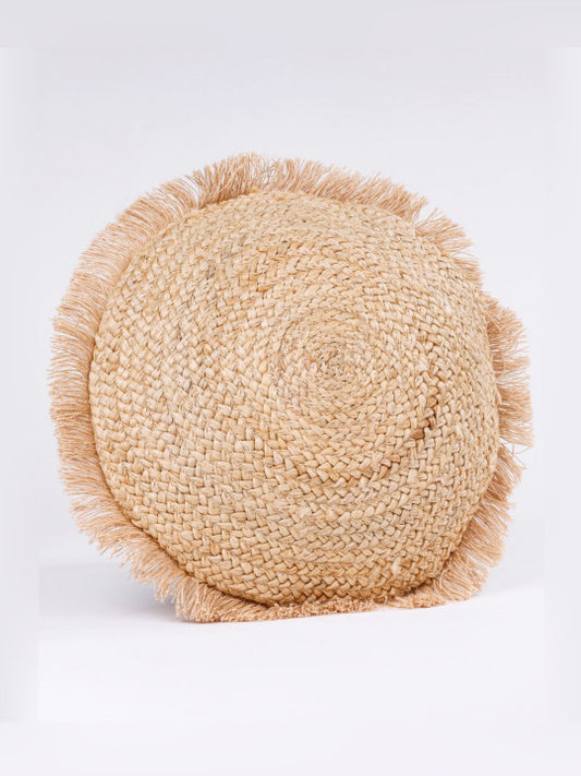 Textured Round Cushion Cover – Jute Cotton Blend